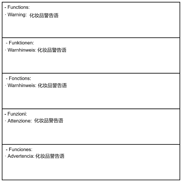 化妆品（副标签 - 5国说明）