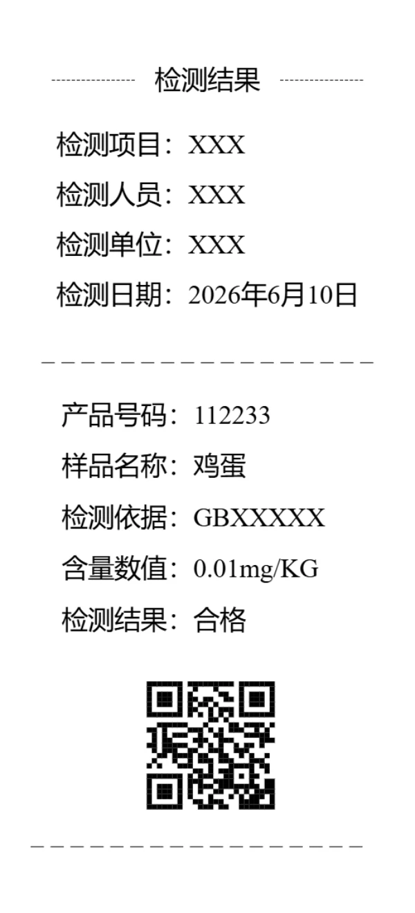 检测结果标签