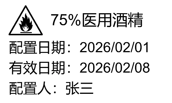 医用酒精标签